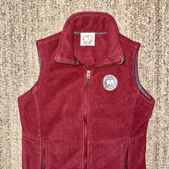 Ivory Ella Women's Maroon Fleece Full Zip Logo Vest - Picture 6 of 7